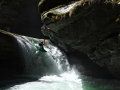 Isorno: Tomáš Černohorský just below the slot waterfall